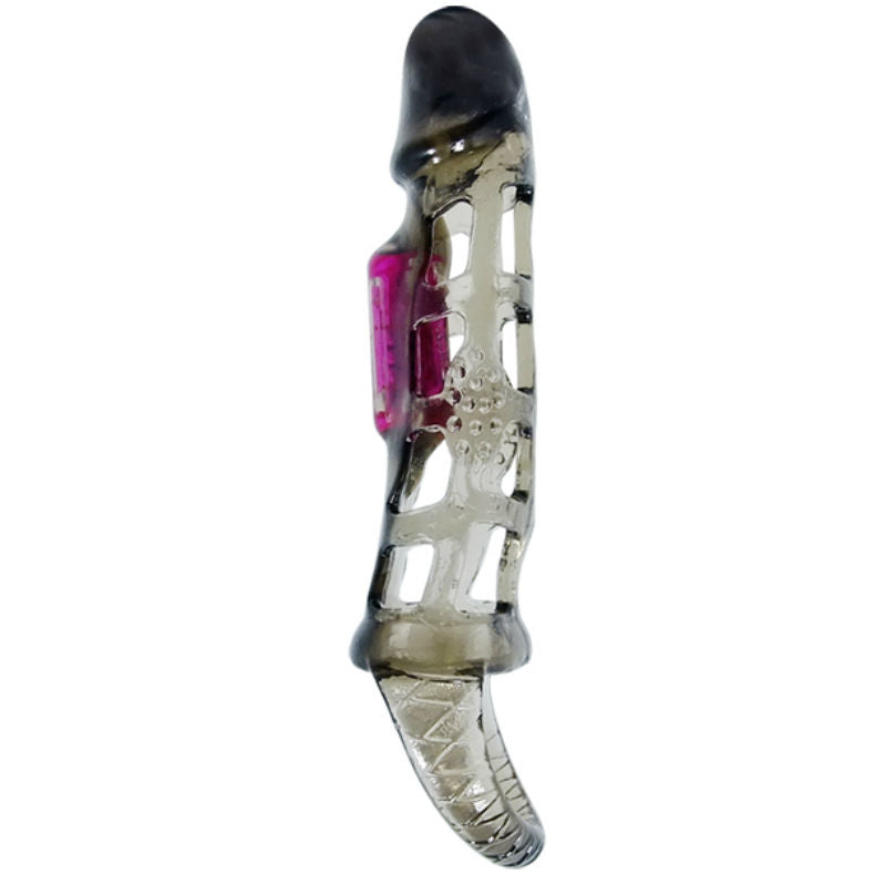 DANCE - MANCHON DEXTENSION DE PÉNIS DE AVEC VIBRATION ET SANGLE 13.5 CM