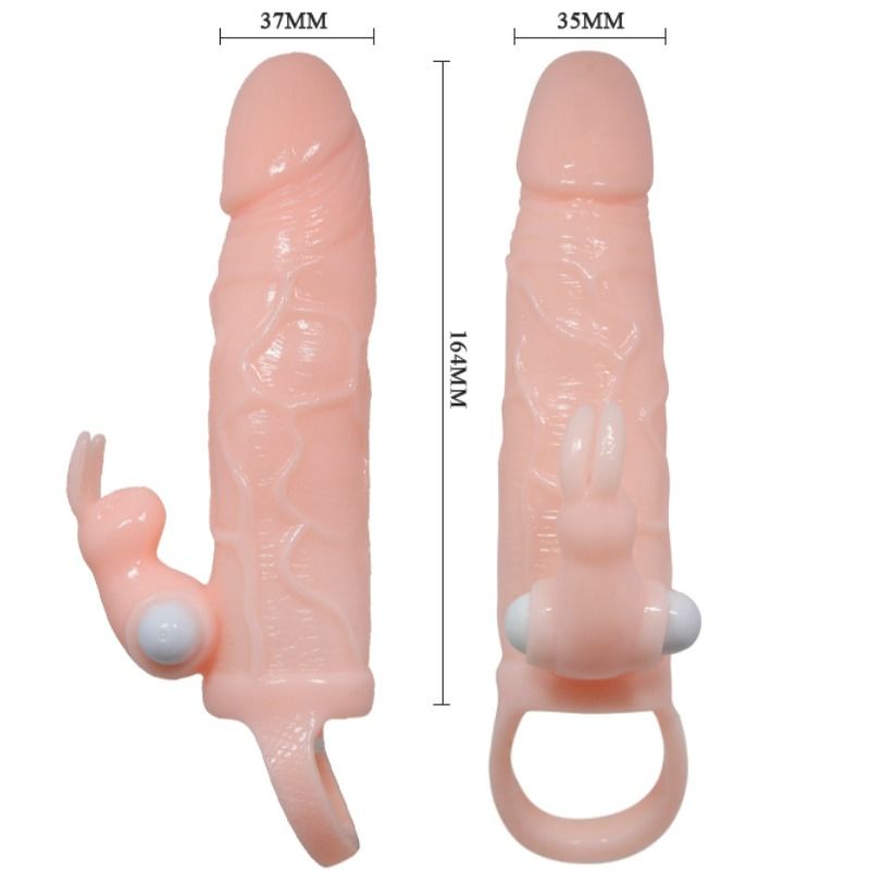BAILE - FUNDA PARA PENE BRAVE MAN CON RABBIT FLESH Y DOBLE MOTOR 16,5 CM