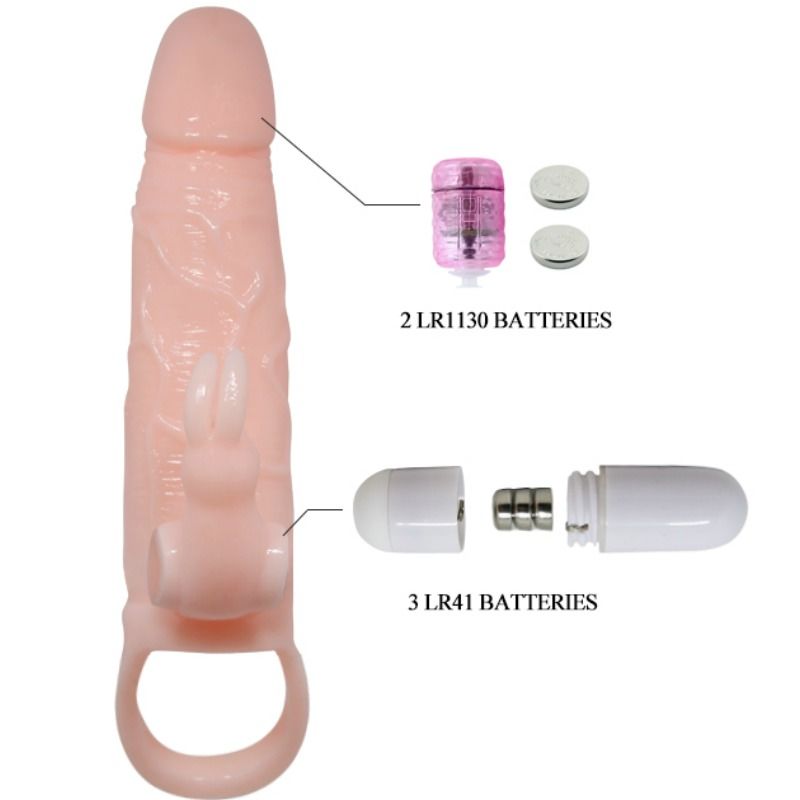 BAILE - FUNDA PARA PENE BRAVE MAN CON RABBIT FLESH Y DOBLE MOTOR 16,5 CM