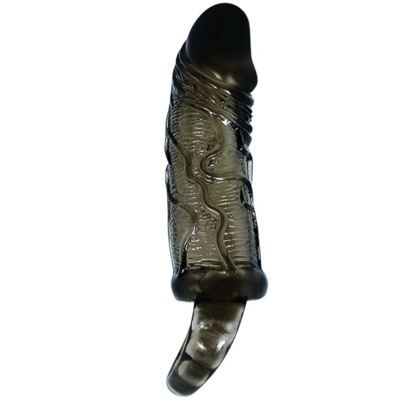 DANCE - HOUSSE DEXTENSION DE PÉNIS AVEC SANGLE POUR TESTICULES NOIR 13.5 CM