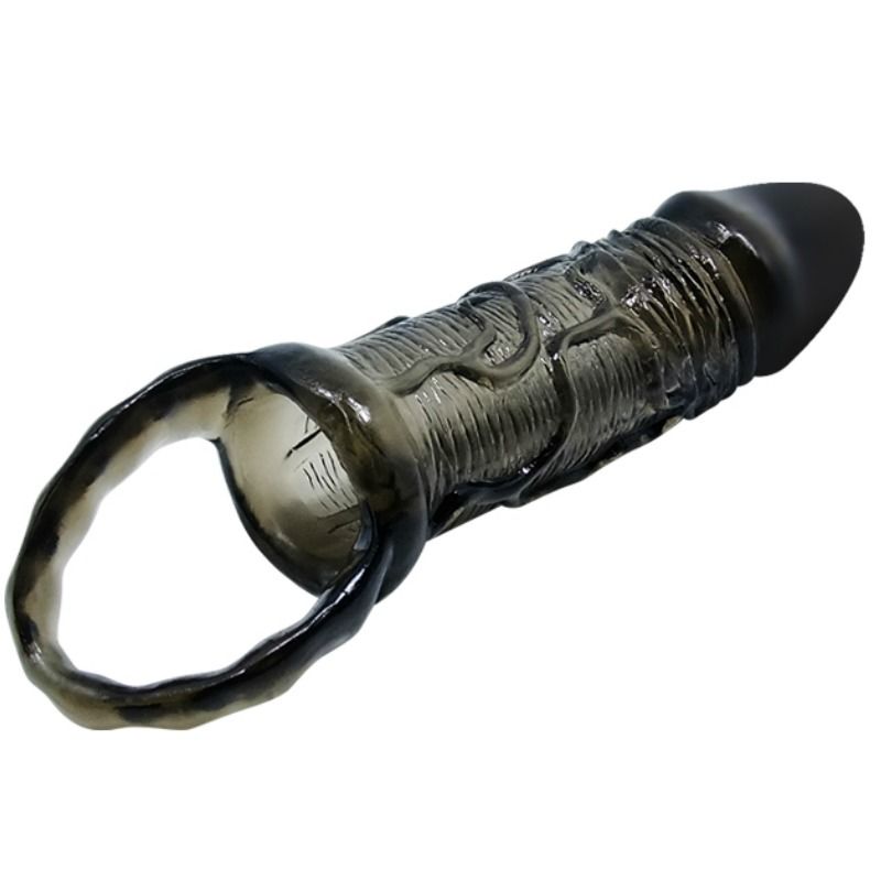 DANCE - HOUSSE DEXTENSION DE PÉNIS AVEC SANGLE POUR TESTICULES NOIR 13.5 CM