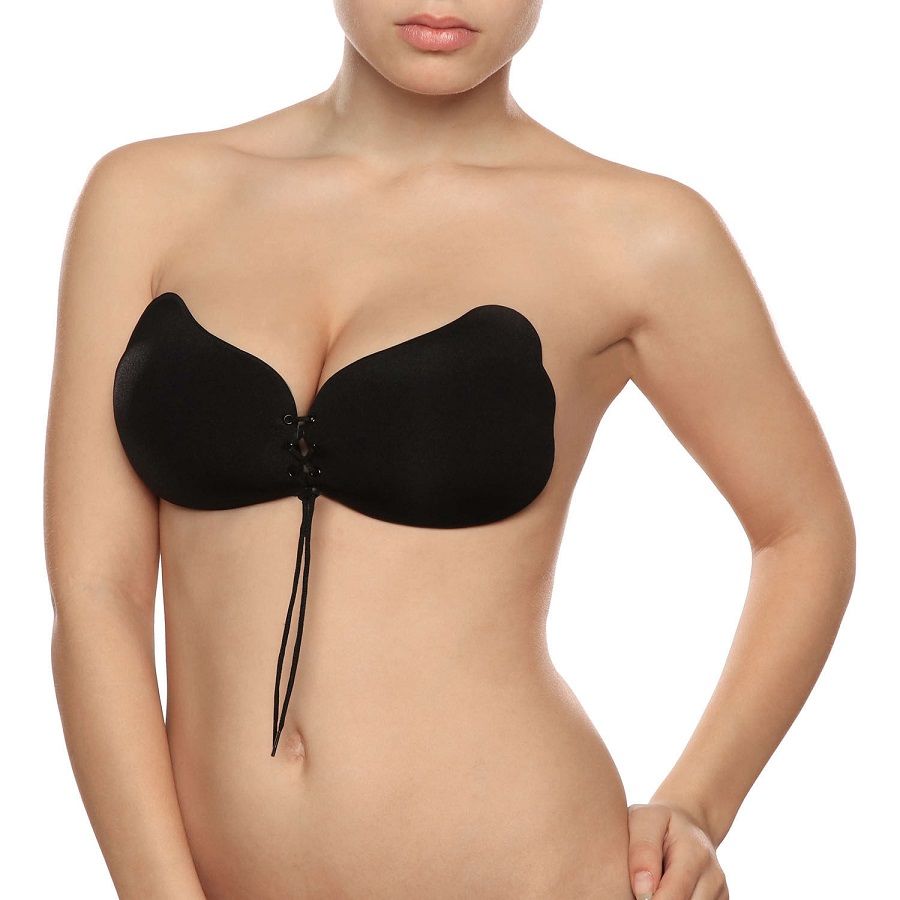 BYE-BRA - REFUERZO PUSH-UP CON ENCAJE COPA B NEGRO
