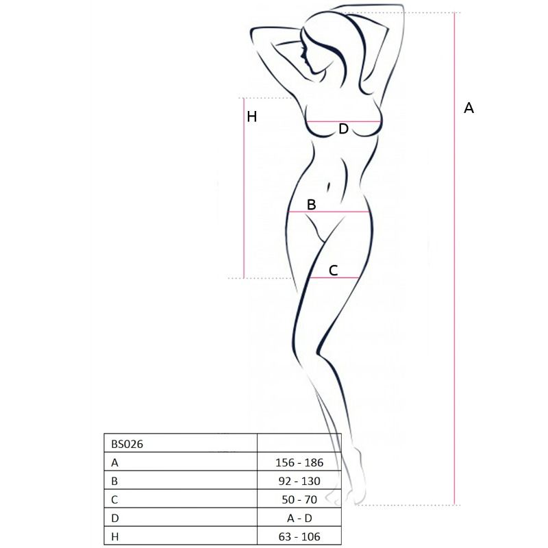 PASIÓN - MUJER BS026 BODYSTOCKING VESTIDO ESTILO NEGRO TALLA ÚNICA