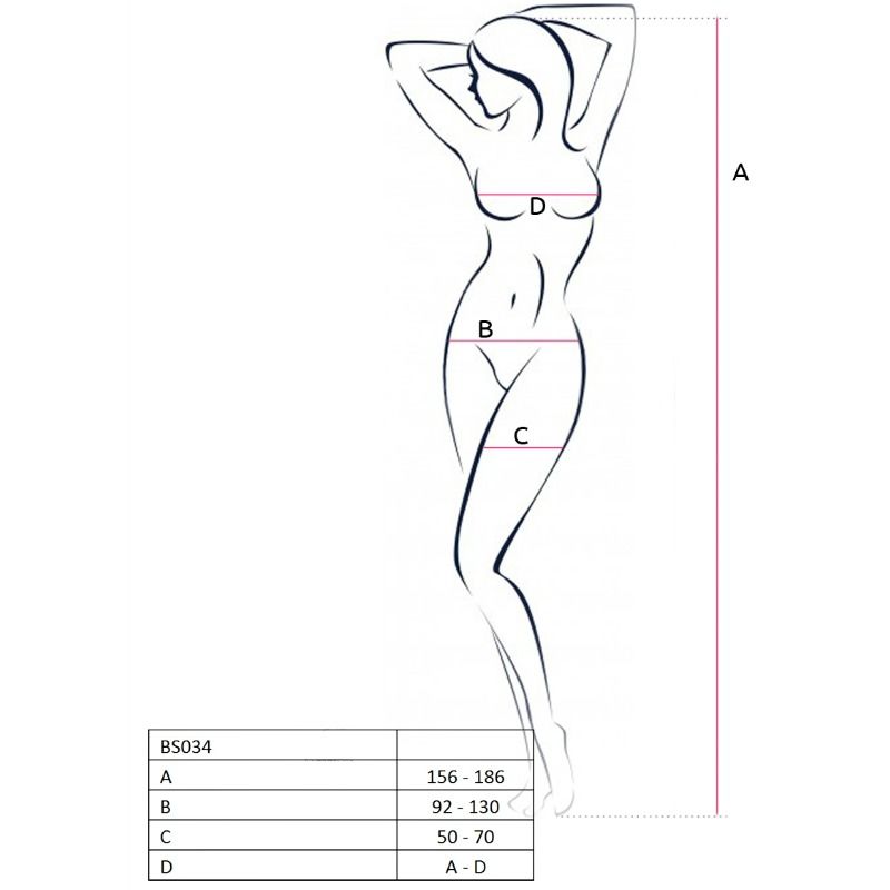 PASIÓN - MUJER BS034 BODYSTOCK BLANCO TALLA ÚNICA