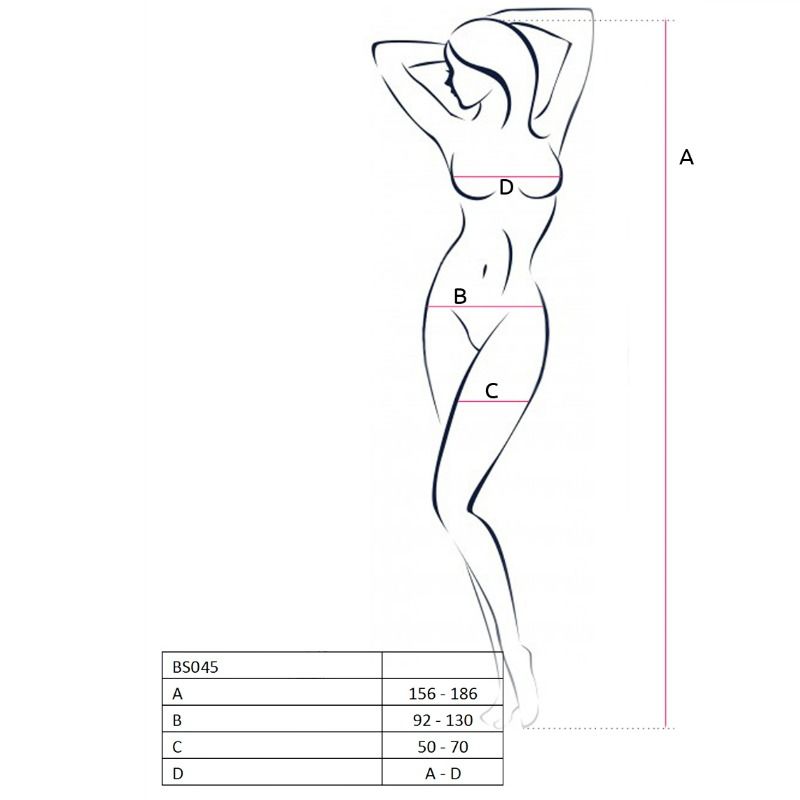 PASIÓN - MUJER BS045 BODYSTOCK BLANCO TALLA ÚNICA