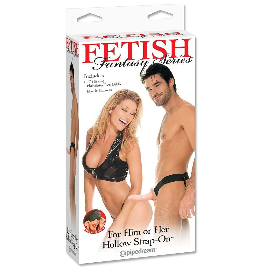 SERIE FETISH FANTASY - ARNÉS HUECO AJUSTABLE CON CORREA DE CARNE DE 15 CM