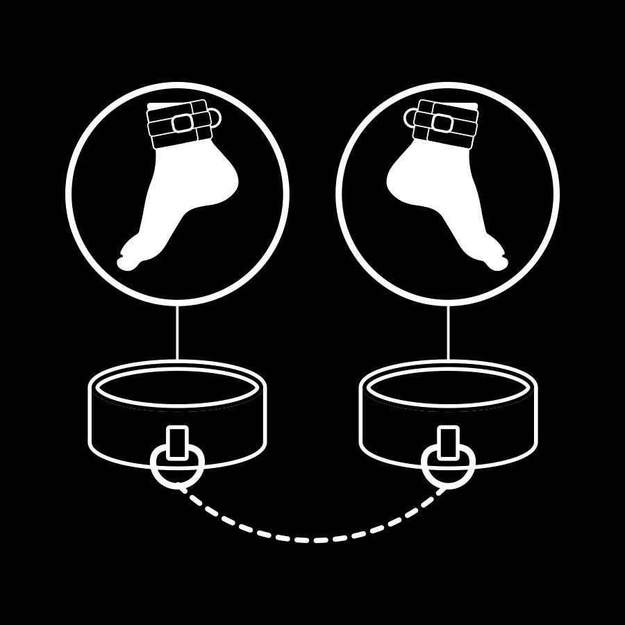 FETISH SUBMISSIVE - TOBILLERAS DE CUERO VEGANO CON FORRO DE NOPRENE