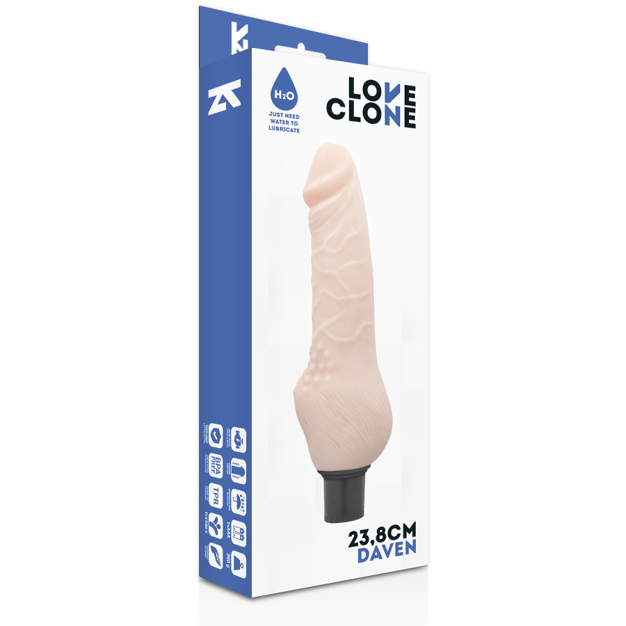 LOVECLONE - DAVEN AUTOLUBRICANTE REALISTA 23,8 CM -O- 3,8 CM