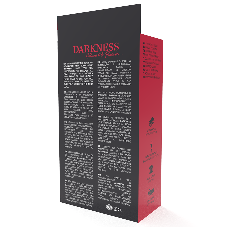 DARKNESS - POSTURE COLLIER WITH CHAIN IN LEATHER