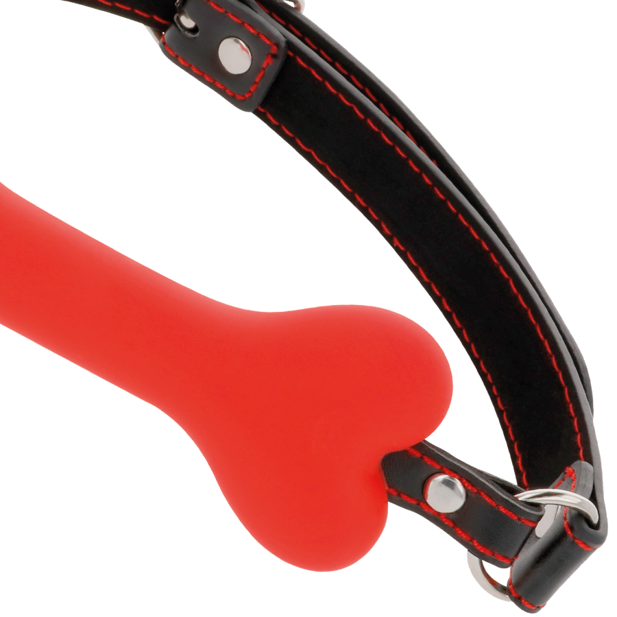 DARKNESS - BÂILLON IN SILICONE À OS ROUGE