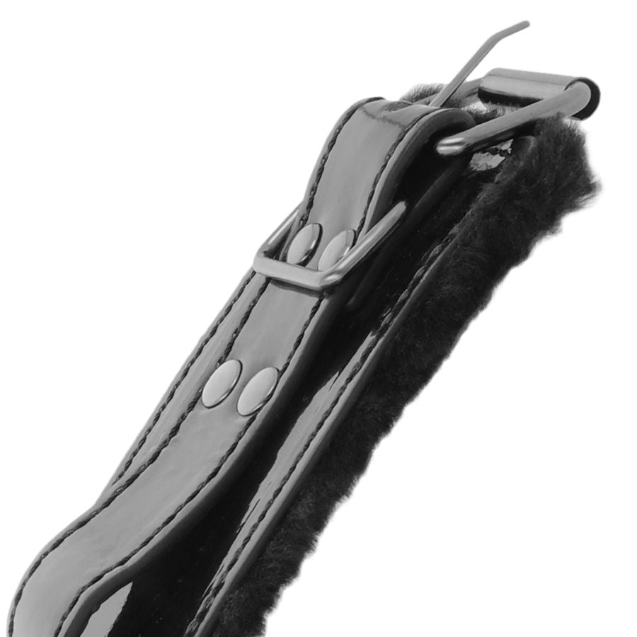 DARKNESS - ESPOSAS DE TOBILLO AJUSTABLES DE CUERO NEGRO CON CANDADO