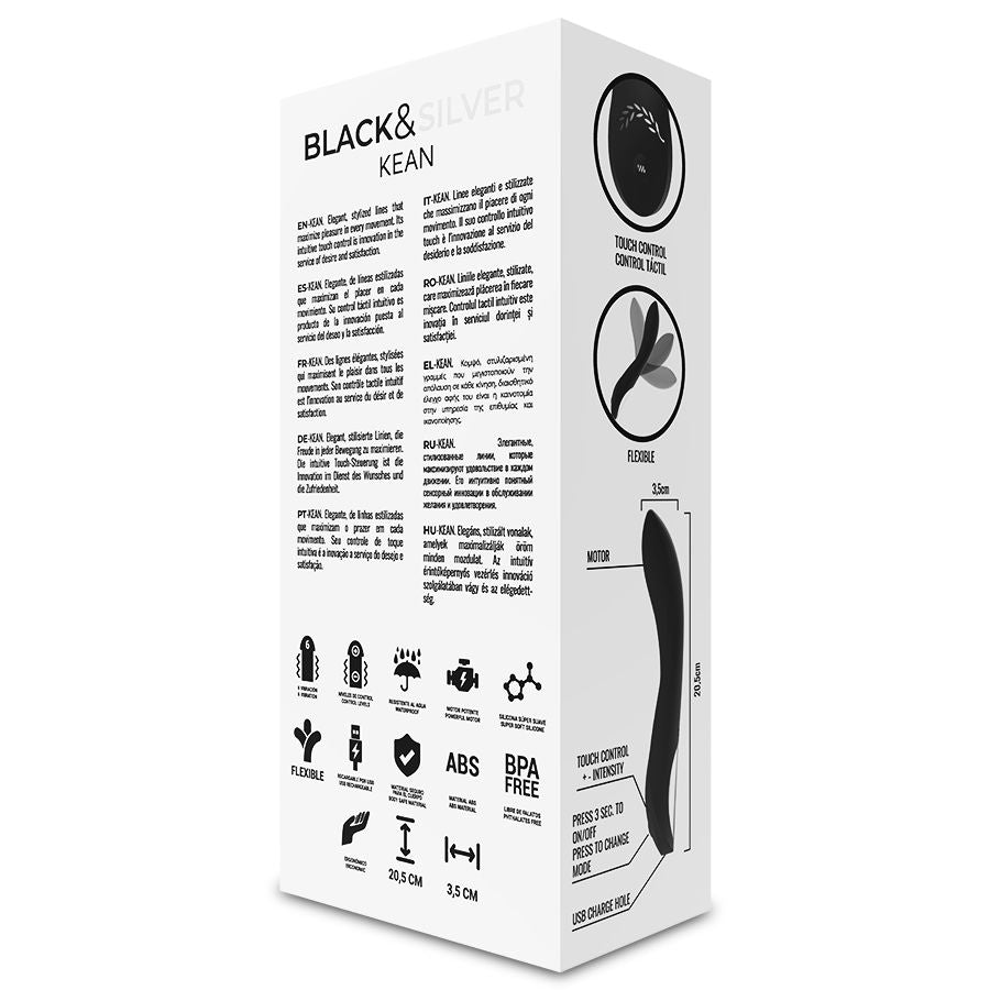 Commande tactile du vibrateur kean – Black & Silver