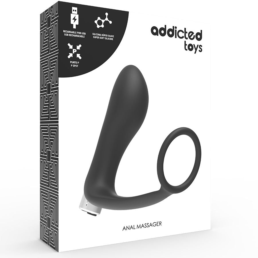 ADDICTED TOYS - VIBRADOR DE PRÓSTATA RECARGABLE MODELO 1 - NEGRO