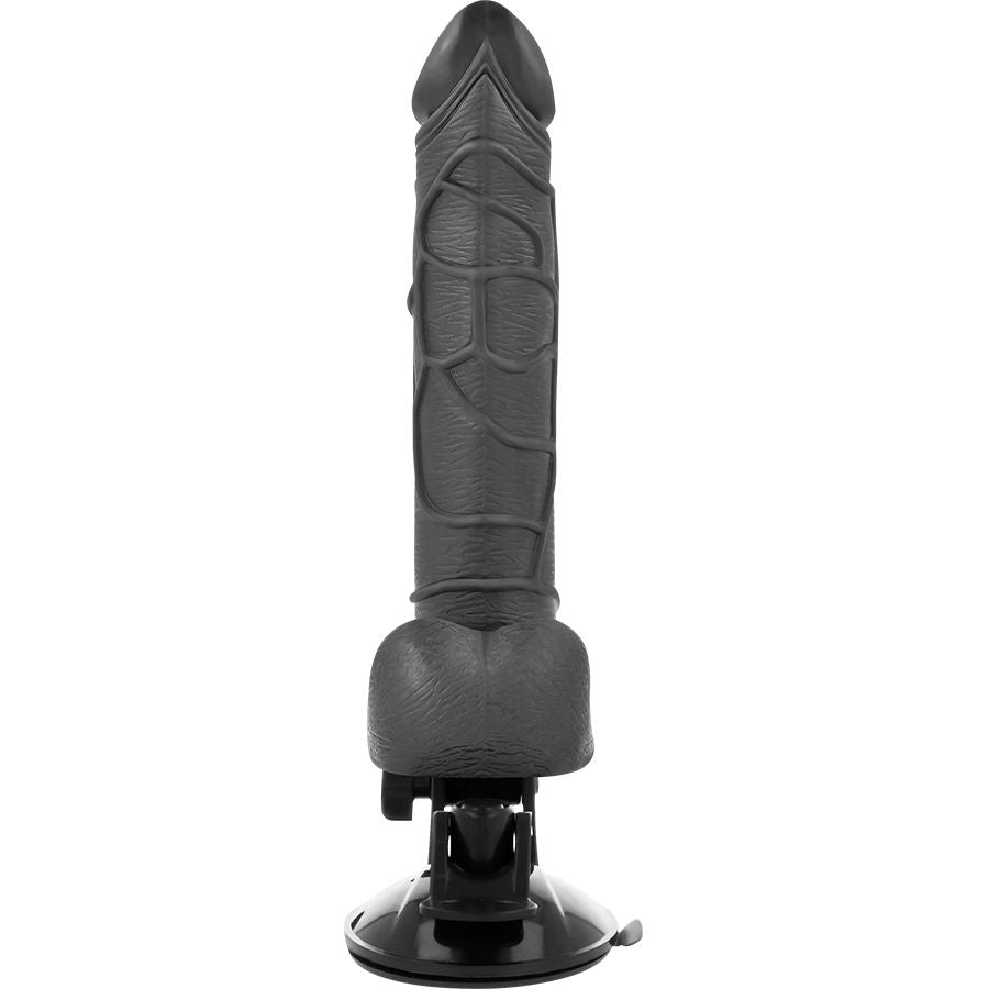 BASECOCK - VIBRADOR CONTROL REMOTO NEGRO REALISTA CON TESTICULOS 19.5 CM -O- 4 CM