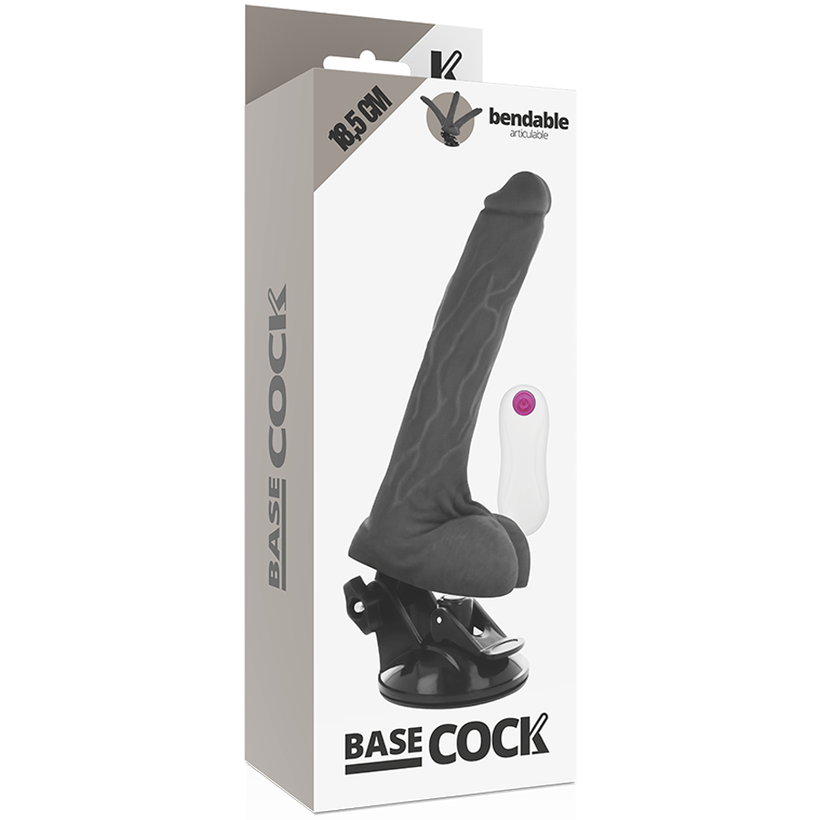 BASECOCK - TÉLÉLÉCOMMANDE NATUREL ARTICULABLE VIBRATEUR 18.5 CM -O- 4 CM