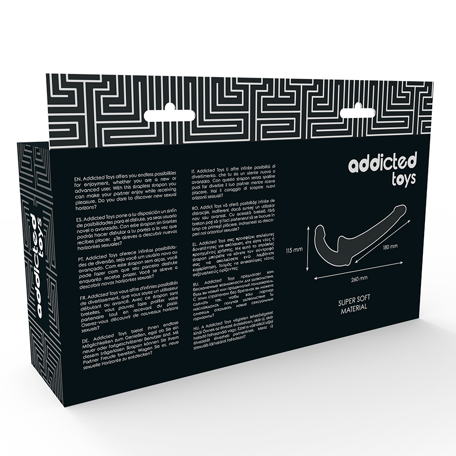 ADDICTED TOYS - BLACK STRAIGHTFORWARD DILDO WITH ARN S