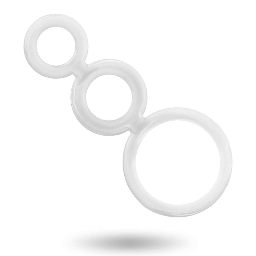 JUGUETES ADICTOS - SET DE ANILLOS PARA EL PENE TRANSPARENTES