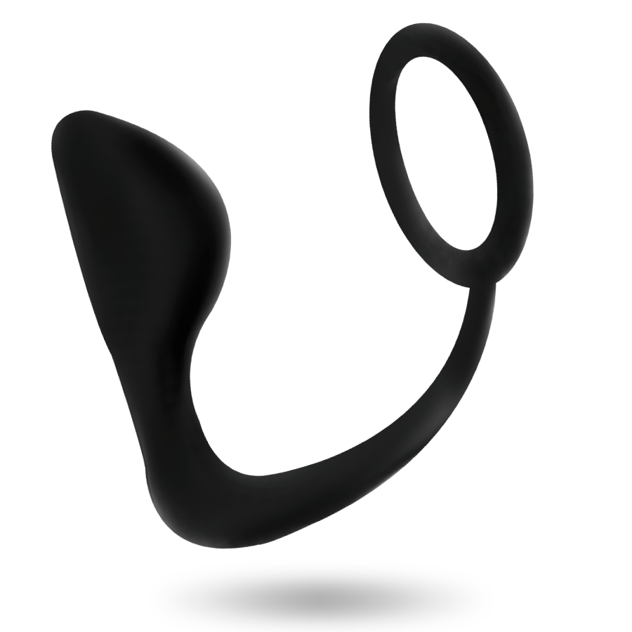 JUGUETES ADICTOS - PLUG ANAL CON ANILLO NEGRO PARA EL PENE