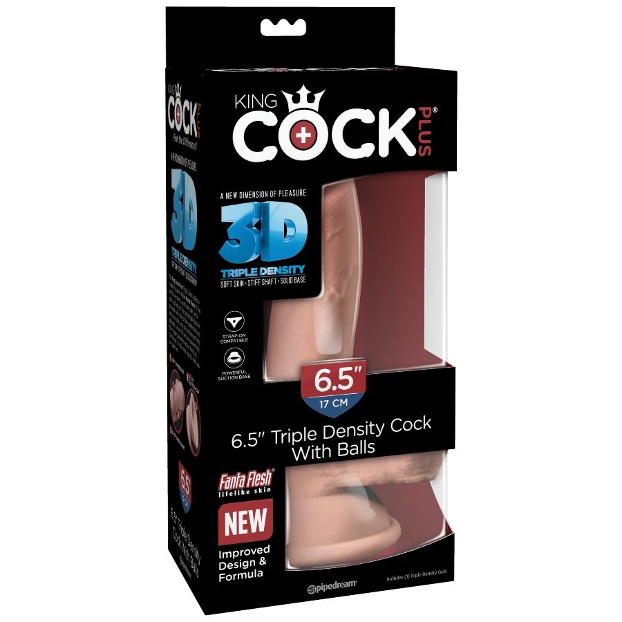 KING COCK - DILDO DE TRIPLE DENSIDAD DE 14 CM