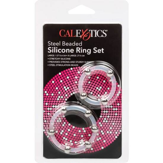 CALEXOTICS - ENSEMBLE OF BAGUES IN PERLÉES SILICONE IN ACIER