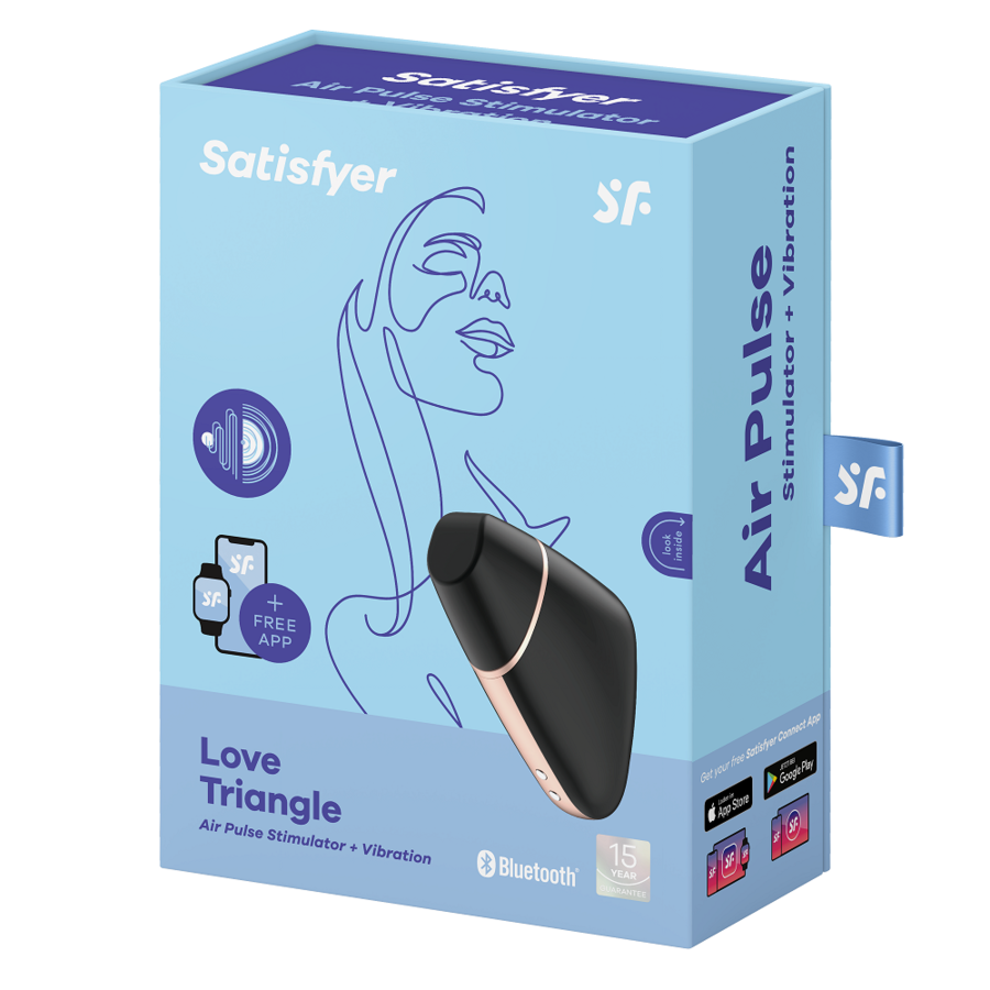SATISFYER - STIMULATEUR ET VIBRATEUR AIR LOVE TRIANGLE BLANC