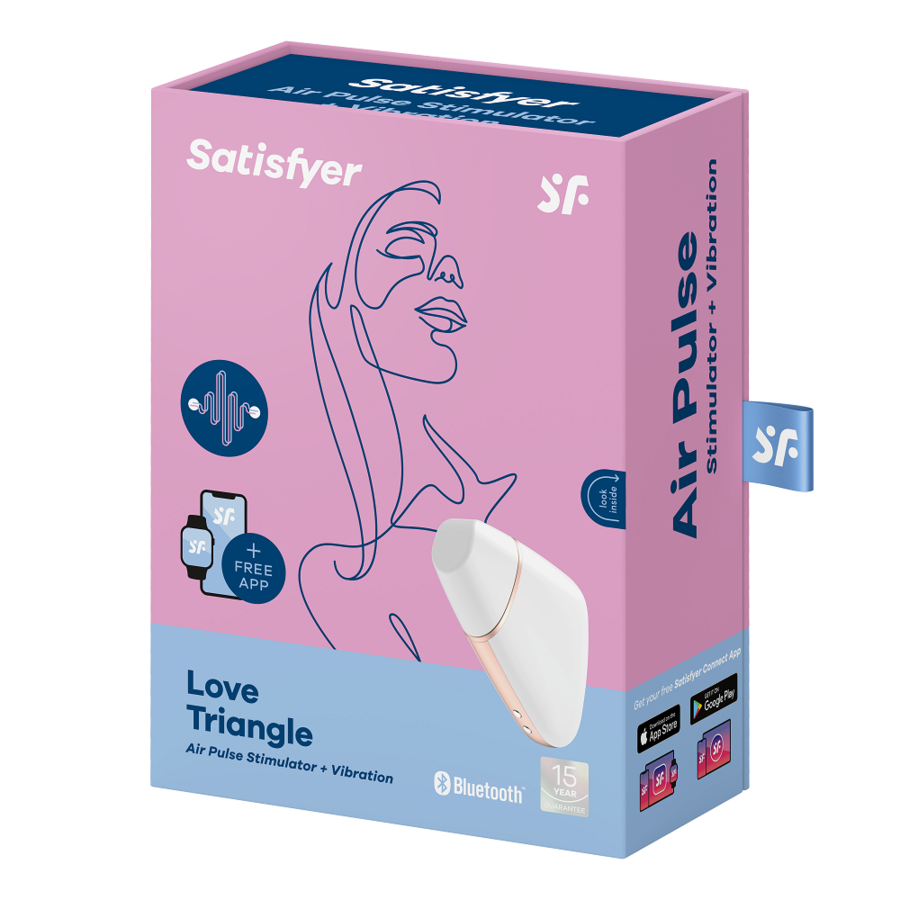 SATISFYER LOVE TRIANGLE STIMULATOR AND VIBRATOR - WHITE