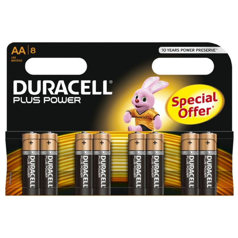 DURACELL - PILAS AA LR6 PLUS POWER 8 UNIDADES