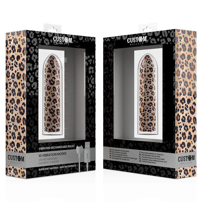BALAS PERSONALIZADAS - RECARGABLES LEOPARD 10 INTENSIDADES