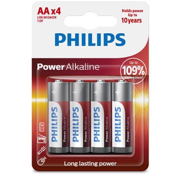 PHILIPS - PILAS ALCALINAS AA LR6 BLISTER * 4