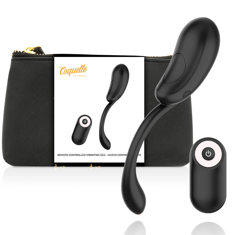COQUETTE CHIC DESIRE - OEUF VIBRANT TÉLÉLÉCOMMANDE RECHARGEABLE NOIR/OR