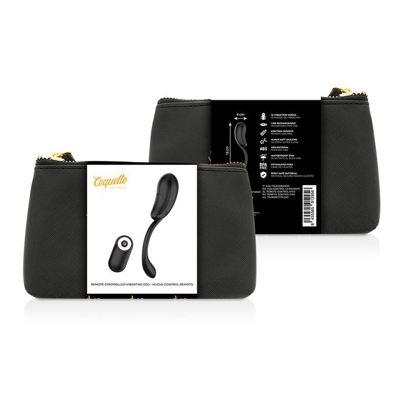 COQUETTE CHIC DESIRE - OEUF VIBRANT TÉLÉLÉCOMMANDE RECHARGEABLE NOIR/OR