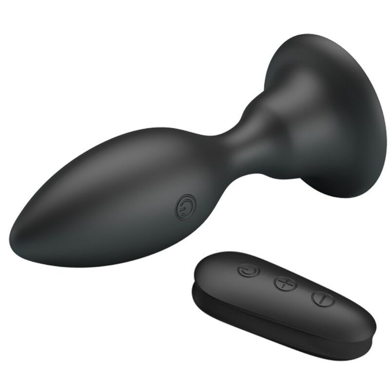 MR PLAY - PLUG ANAL CON VIBRACIÓN Y CONTROL REMOTO NEGRO