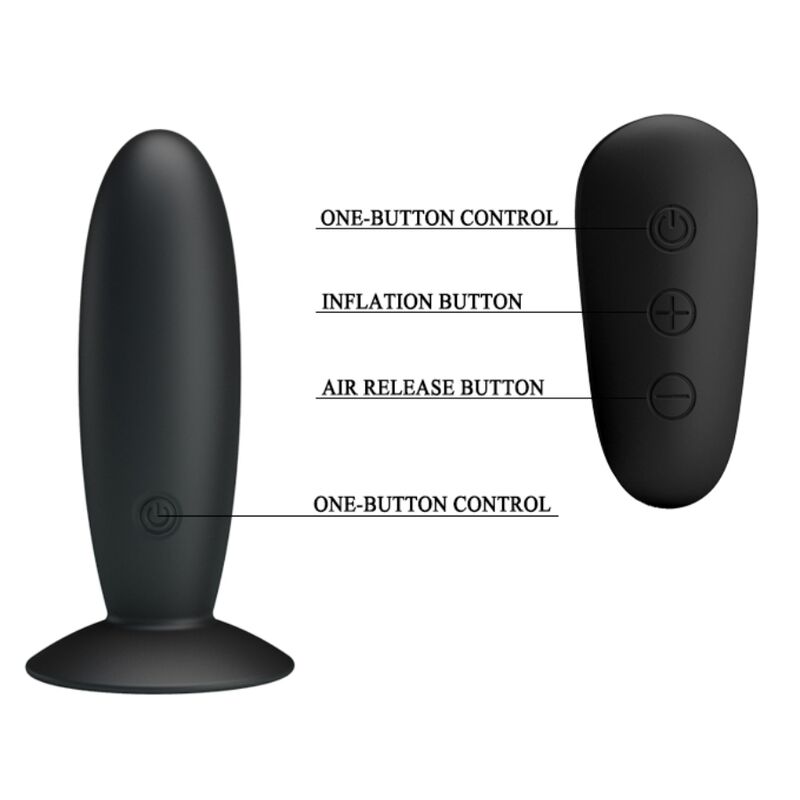 MR PLAY - PLUG ANAL CON VIBRACIÓN Y CONTROL REMOTO NEGRO