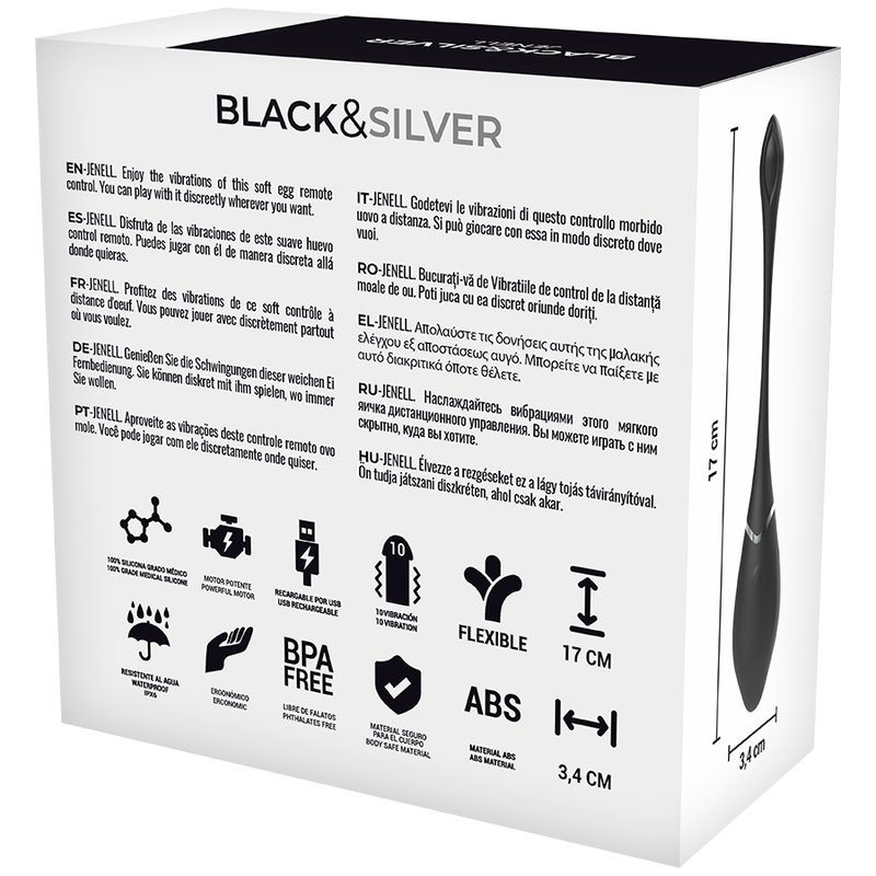Vibrateur uf vibrant rechargeable jenell – Black & Silver