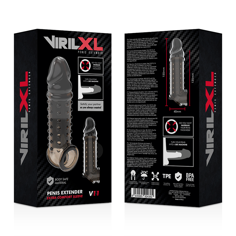 VIRILXL - PENIS EXTENSION ET GAINE V11 BLACK