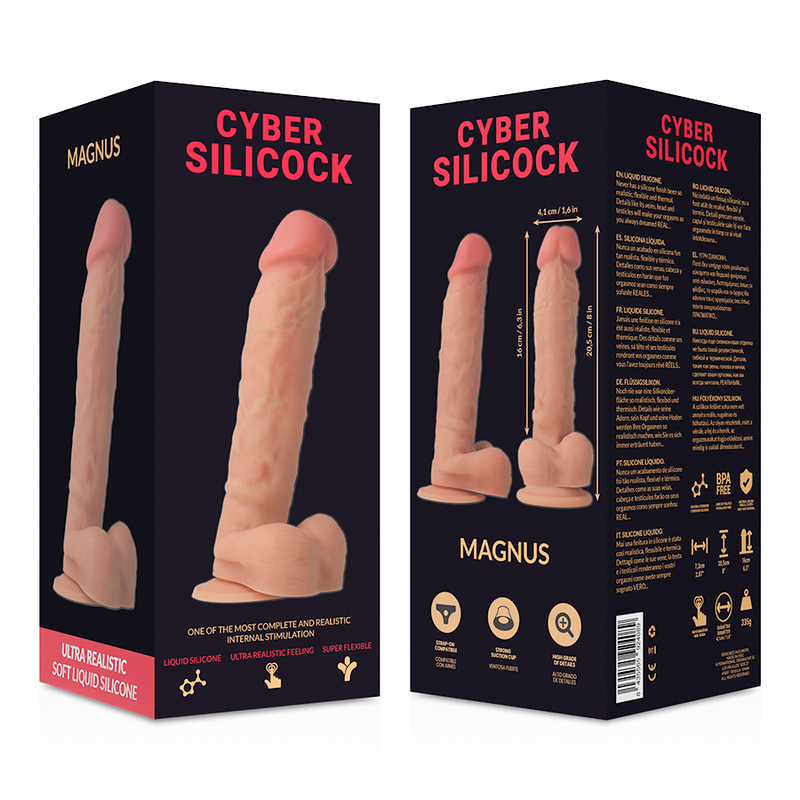 CYBER SILICOCK - DONG IN SILICONE LIQUIDE DOUX ULTRA RÉALISTE 20.5 CM -O- 4.1 CM
