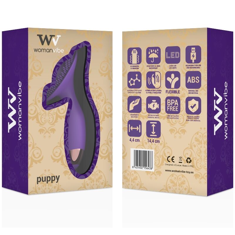 WOMANVIBE - ESTIMULADOR DE CACHORROS DE SILICONA RECARGABLE