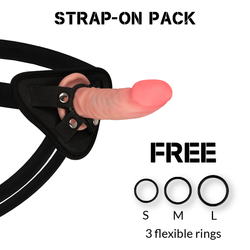 ROCKARMY - HARNESS + REALISTIC TIGER DOUBLE DENSITY DILDO 14 CM -O- 4.46 CM