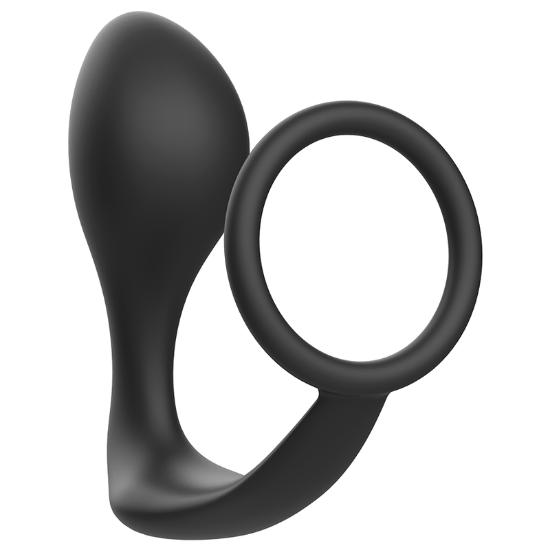 JUGUETES ADICTOS - PLUG ANAL CON ANILLO DE SILICONA NEGRO