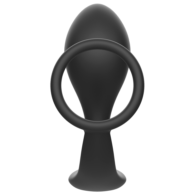 JUGUETES ADICTOS - PLUG ANAL CON ANILLO DE SILICONA NEGRO