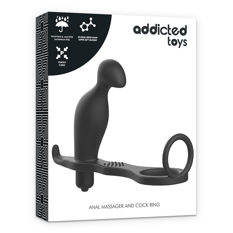 ADDICTED TOYS - AVEC ANNEAU ANAL PLUG IN SILICONE BLACK 12 CM