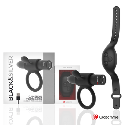 Cockring à télécommande cameron watchme – Black & Silver
