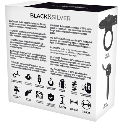 Cockring à télécommande cameron watchme – Black & Silver