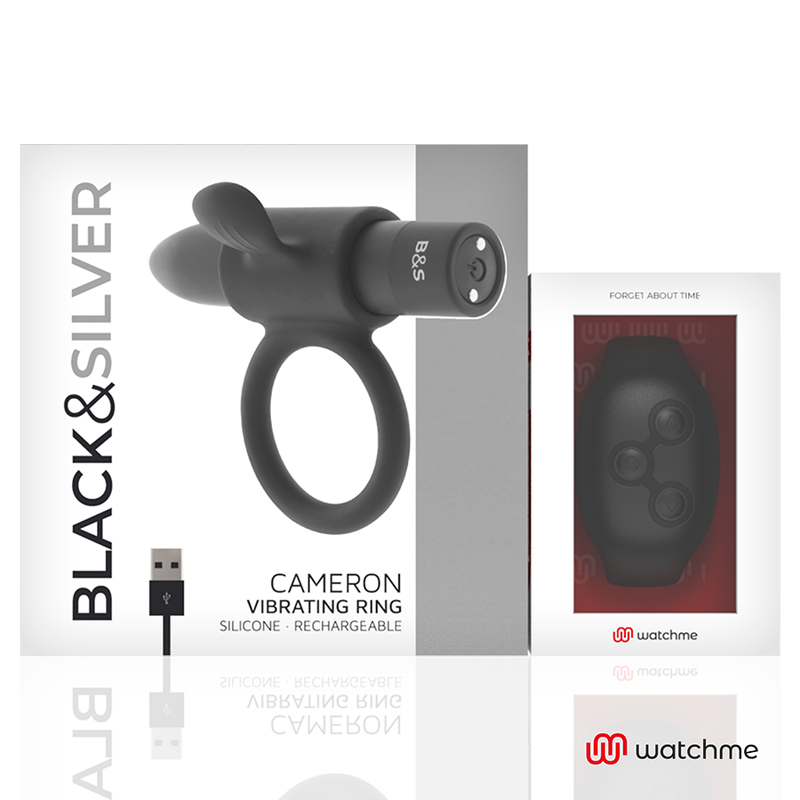 Cockring à télécommande cameron watchme – Black & Silver
