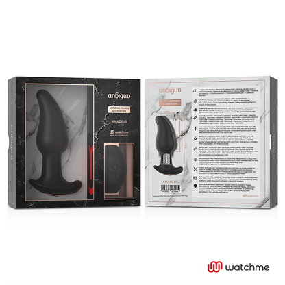 ANBIGUO - VIBRATEUR ANAL PLUG TÉLÉLÉCOMMANDE WATCHME AVEC ROTATION DES PERLES AMADEUS