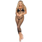 LEG AVENUE - ROBE MAXI EN FILET HORIZONTAL TAILLE UNIQUE