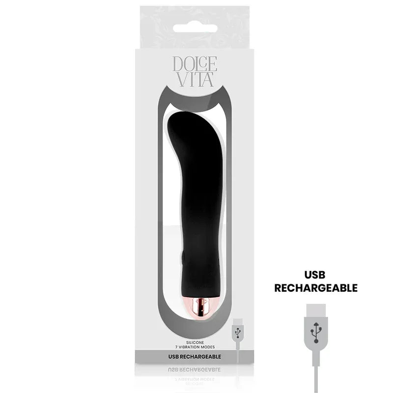 Dolce Vita – Vibrateur Rechargeable Deux Noir 7 Vitesses