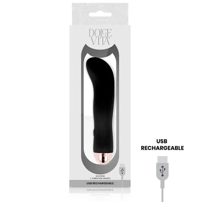 Dolce Vita – Vibrateur Rechargeable Deux Noir 7 Vitesses