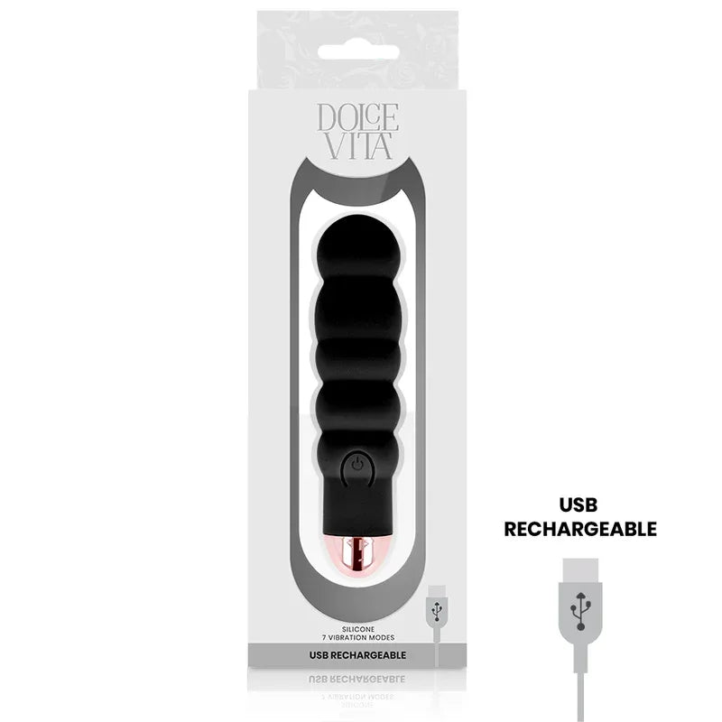Dolce Vita – Vibrateur Rechargeable Six Noir 7 Vitesses
