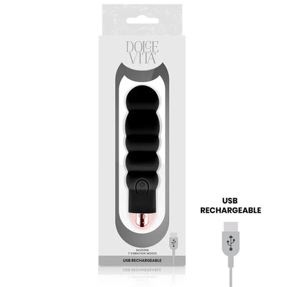 Dolce Vita – Vibrateur Rechargeable Six Noir 7 Vitesses